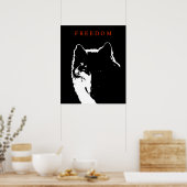 Pop Art Black White Motivatie Wolf Poster (Keuken)