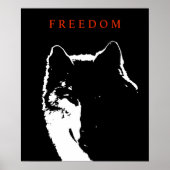 Pop Art Black White Motivatie Wolf Poster (Voorkant)