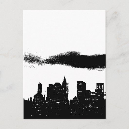 Pop Art Black White New York City Briefkaart (Voorkant)