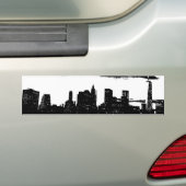 Pop Art Black White New York City Bumpersticker (Op auto)