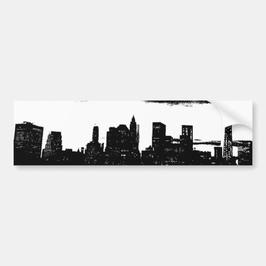 Pop Art Black White New York City Bumpersticker (Voorkant)