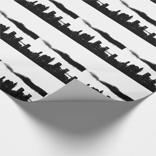 Pop Art Black White New York City Cadeaupapier (Hoek)