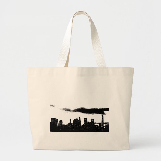 Pop Art Black White New York City Grote Tote Bag (Voorkant)
