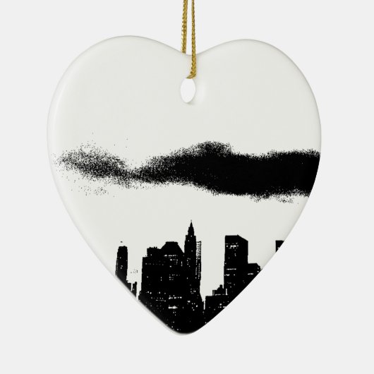 Pop Art Black White New York City Keramisch Ornament (Rechts)