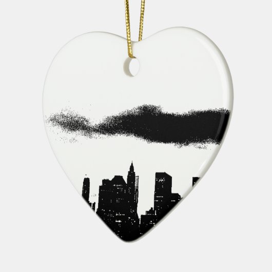Pop Art Black White New York City Keramisch Ornament (Links)