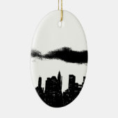 Pop Art Black White New York City Keramisch Ornament (Rechts)