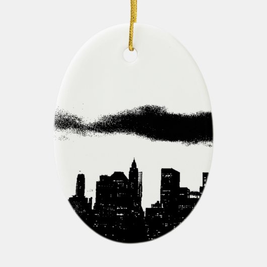 Pop Art Black White New York City Keramisch Ornament (Voorkant)