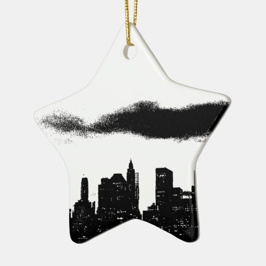 Pop Art Black White New York City Keramisch Ornament (Links)