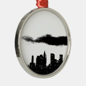 Pop Art Black White New York City Metalen Ornament (Rechts)