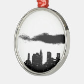 Pop Art Black White New York City Metalen Ornament (Links)