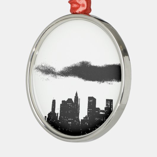 Pop Art Black White New York City Metalen Ornament (Links)
