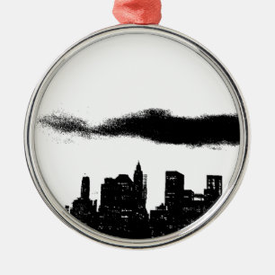 Pop Art Black White New York City Metalen Ornament