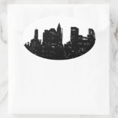Pop Art Black White New York City Ovale Sticker (Tas)