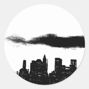 Pop Art Black White New York City Ronde Sticker