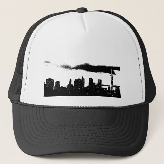 Pop Art Black White New York City Trucker Pet (Voorkant)