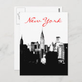 Pop Art Black & White New York Post Kaart (Voorkant / Achterkant)