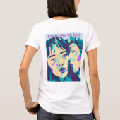 Pop Art | Blauw groen en cyaan | Fluisteren T-shirt (Achterkant)