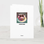 Pop Art Blauwgroen achtergrond Bearded Dude Verjaa Kaart (Achterkant)