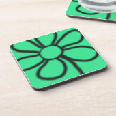 Pop Art Bloem Onderzetters (Groen) (Linkerzijde)