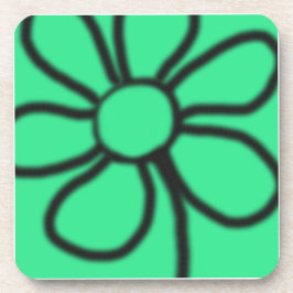 Pop Art Bloem Onderzetters (Groen)