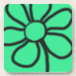 Pop Art Bloem Onderzetters (Groen)