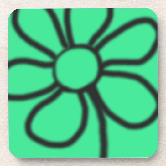 Pop Art Bloem Onderzetters (Groen) (Voorkant)