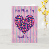 Pop Art Bloemen Hart Liefde Valentijnskaart Kaart (Gele Bloem)