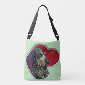 Pop Art Blue Bluetick Coonhound Love Heart Crossbody Tas