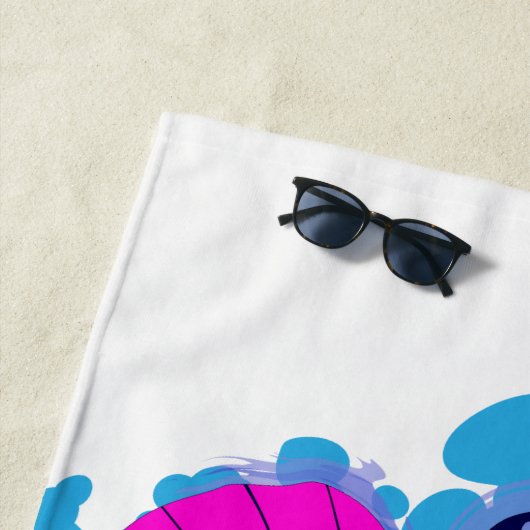 Pop Art Blue Butterfly Beach Towel Strandlaken (In situ)