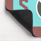 Pop Art Blue Camera Burgundy Monogram Muismat (Hoek)