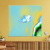 Pop Art Blue Cosmos Flower Canvas Afdruk (Insitu (Woonkamer))