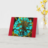 Pop-Art Blue Flower Ball Card Kaart (Gele Bloem)