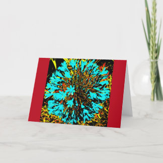Pop-Art Blue Flower Ball Card Kaart