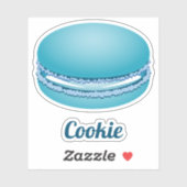 Pop Art Blue Macaron Cookie Sticker (Vel)