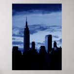 Pop Art Blue New York City Night Poster<br><div class="desc">New York City Midtown Old Style Afbeelding -  New York Artworks</div>