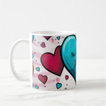 Pop Art Blue Red Hearts All-Over-Print Sokken