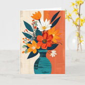 Pop Art Boeket Moederdag Kaart (Gele Bloem)