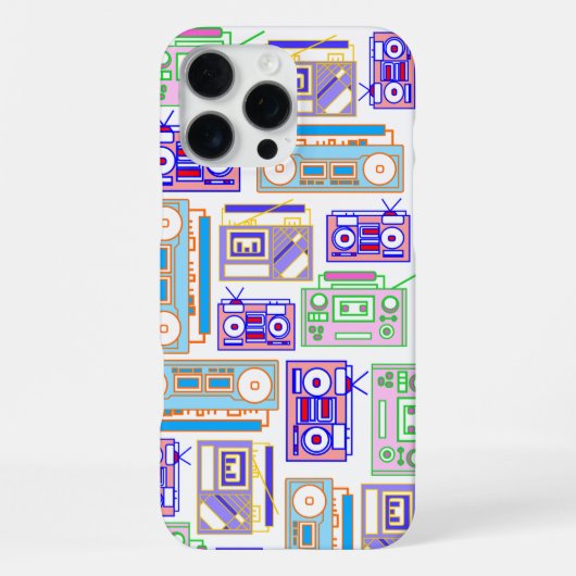 Pop Art Boom Box iPhone Case Hoesje (Achterkant)