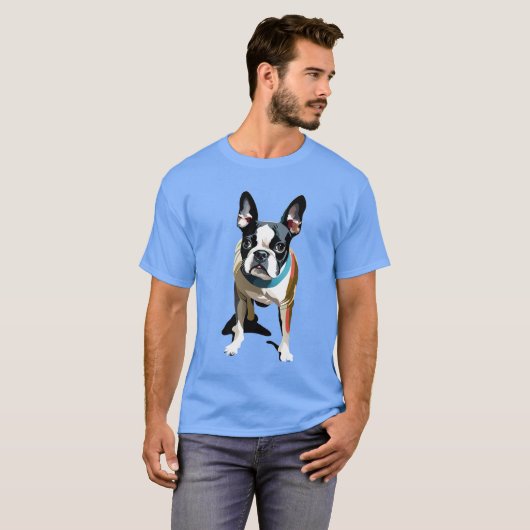 Pop Art Boston Terrier T-shirt (Voorkant volledig)