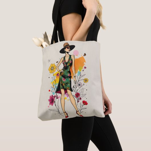 Pop Art Botanical Dream Tote 🌈🌼 Bag (Dichtbij)