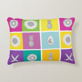 Pop Art Botanical & Fruit Accent Pillow Accent Kussen