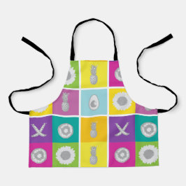 Pop Art Botanical & Fruit All-Over Print Schort