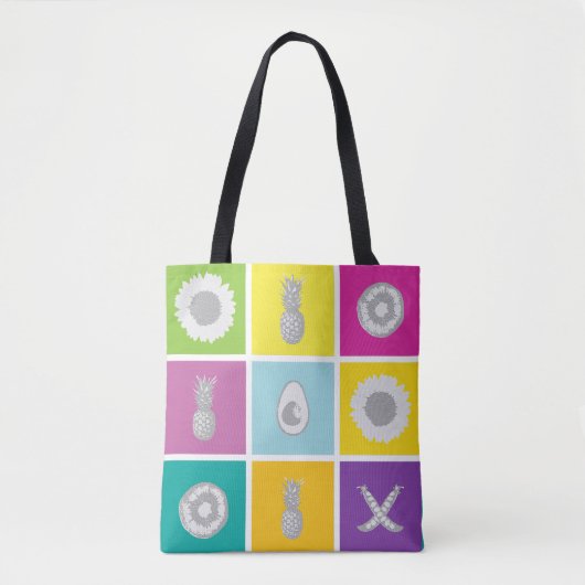 Pop Art Botanical & Fruit Design Canvas tas (Voorkant)