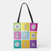 Pop Art Botanical & Fruit Design Canvas tas (Achterkant)