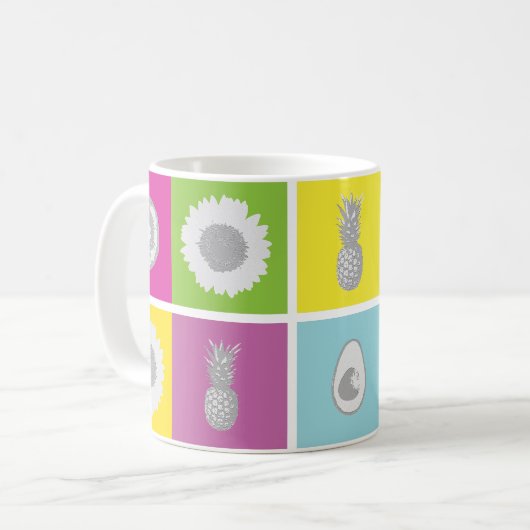 Pop Art Botanical & Fruit Design Mok (Voorkant links)