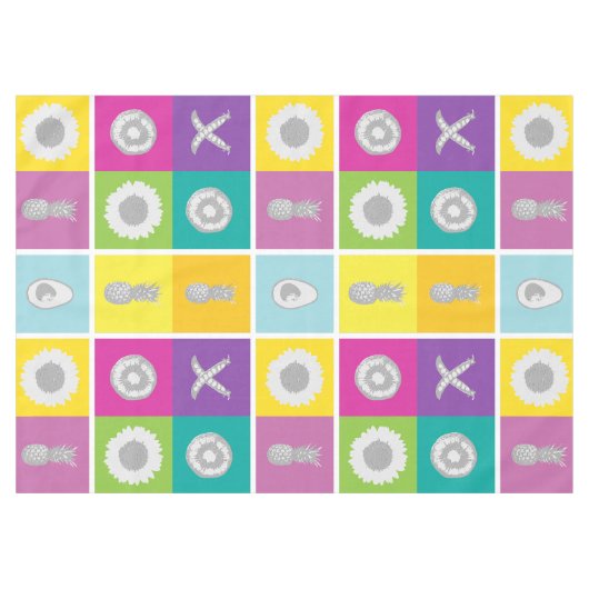 Pop Art Botanical & Fruit Design tafelkleed (Voorkant (Horizontaal))