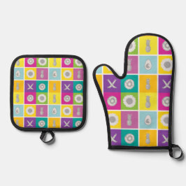 Pop Art Botanical & Fruit Ovenwant & Pannenlap Set