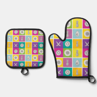 Pop Art Botanical & Fruit Ovenwant & Pannenlap Set