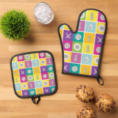 Pop Art Botanical & Fruit Ovenwant & Pannenlap Set (Top down)