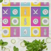 Pop Art Botanical & Fruit Pattern Keukenhanddoek (Gevouwen)